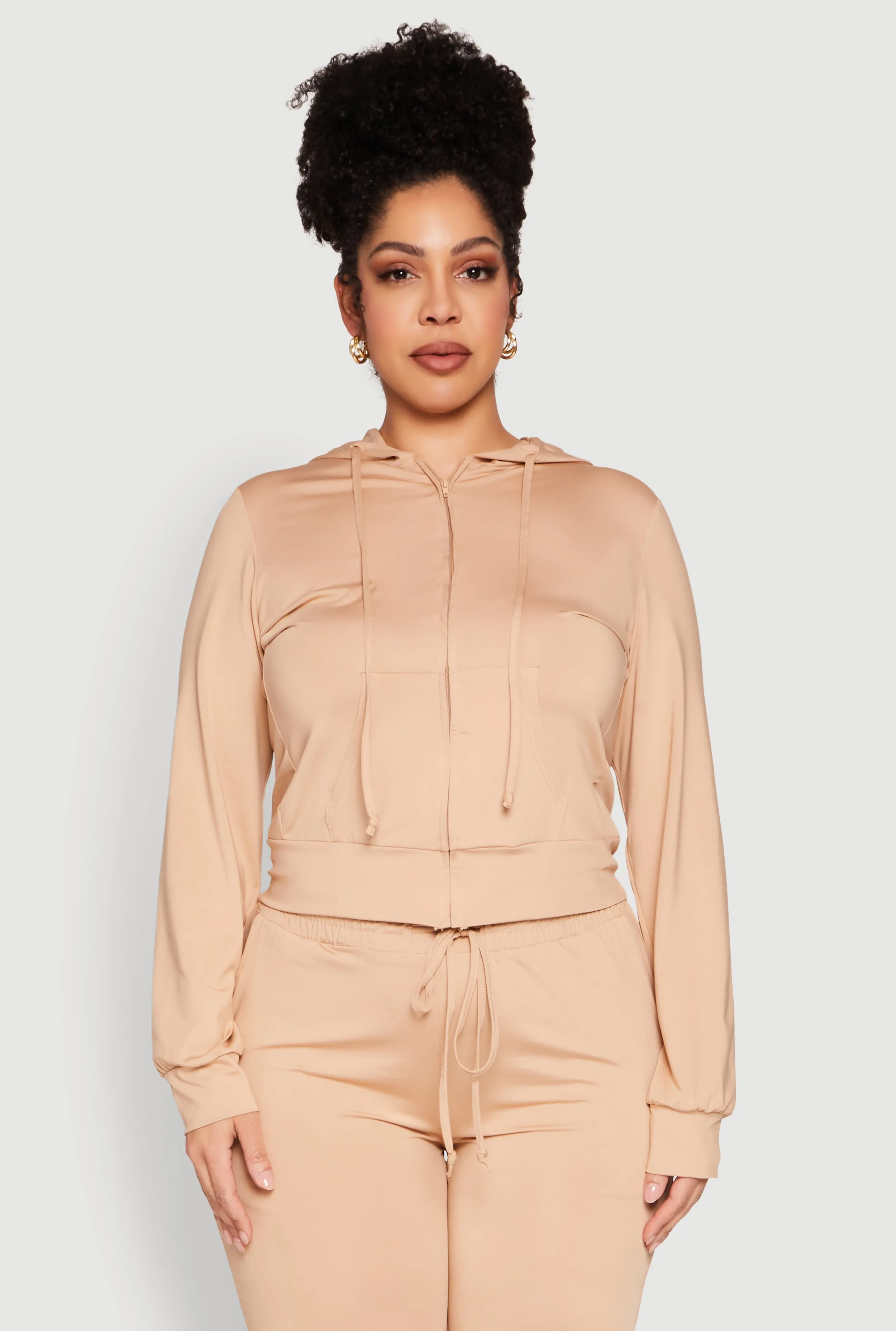 Plus Size Daisy Zip Front Hooded Sweatshirt sold by Rainbow