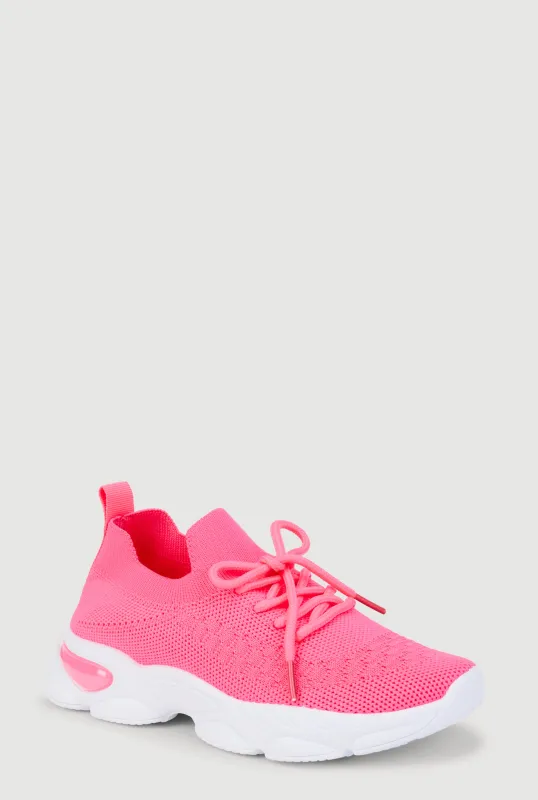 Girls Textured Knit Slip On Platform Sneakers sold by Rainbow