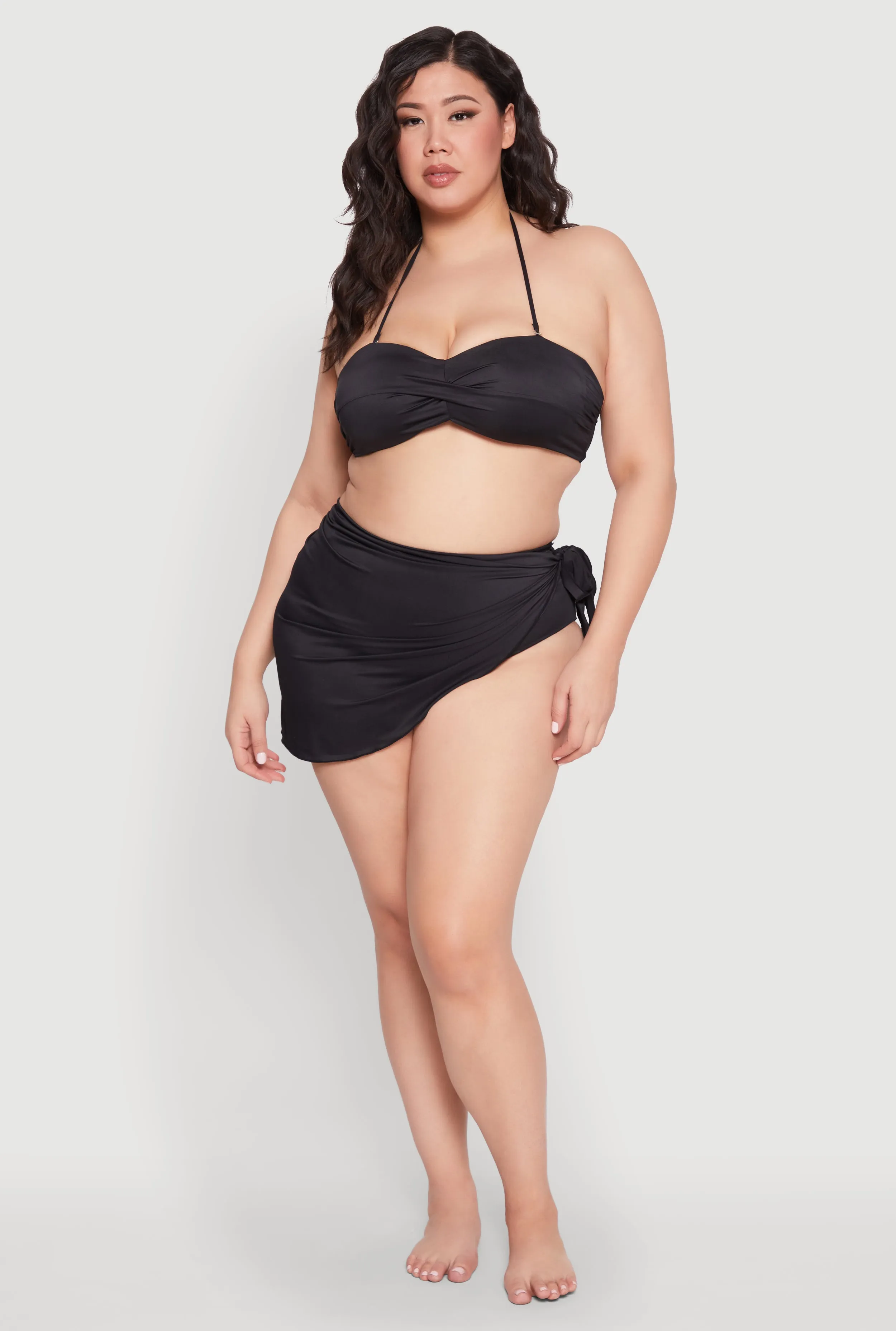 Plus Size Side Tie Sarong Cover Up sold by Rainbow