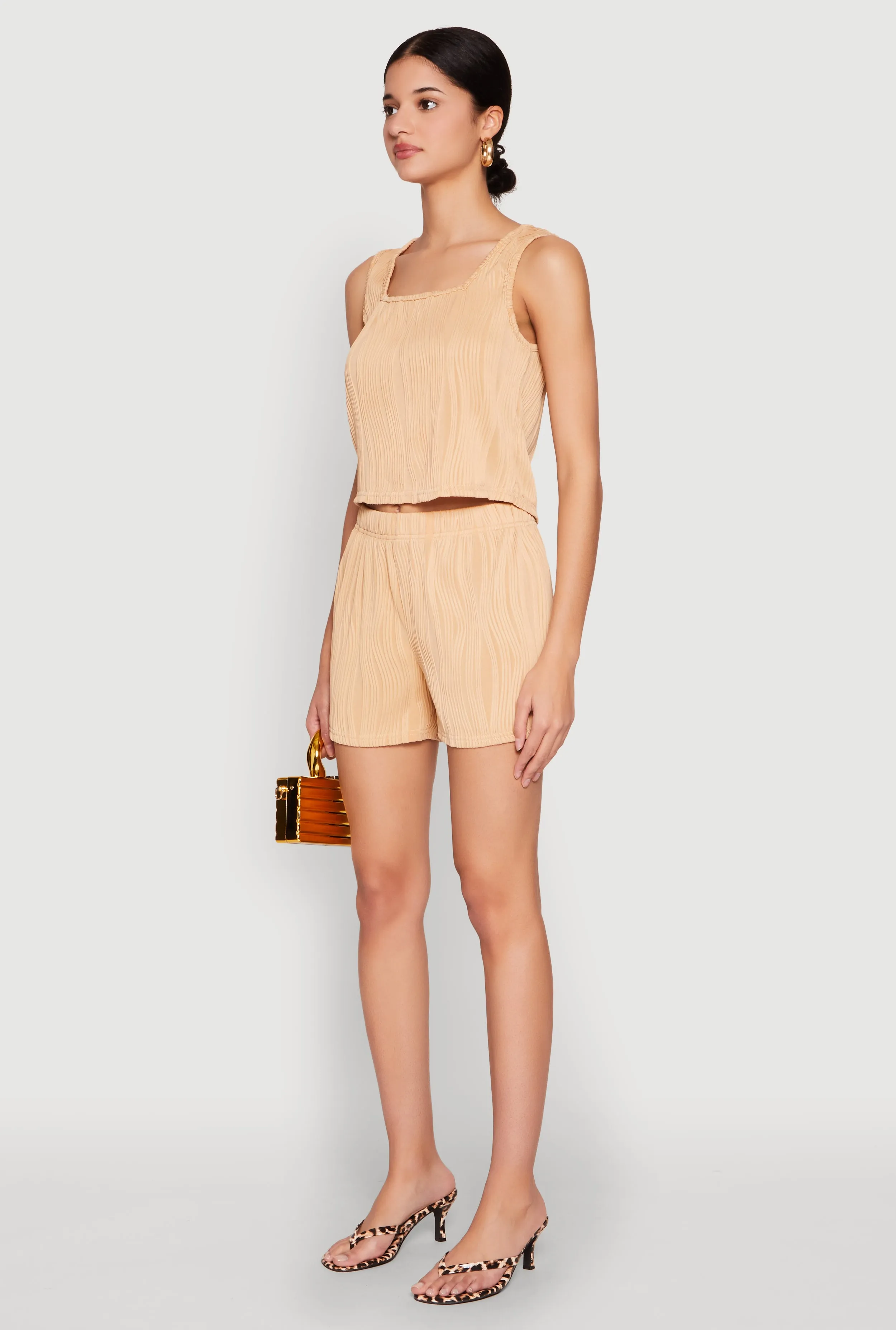 Plisse Knit Cropped Tank Top sold by Rainbow product image thumbnail 5