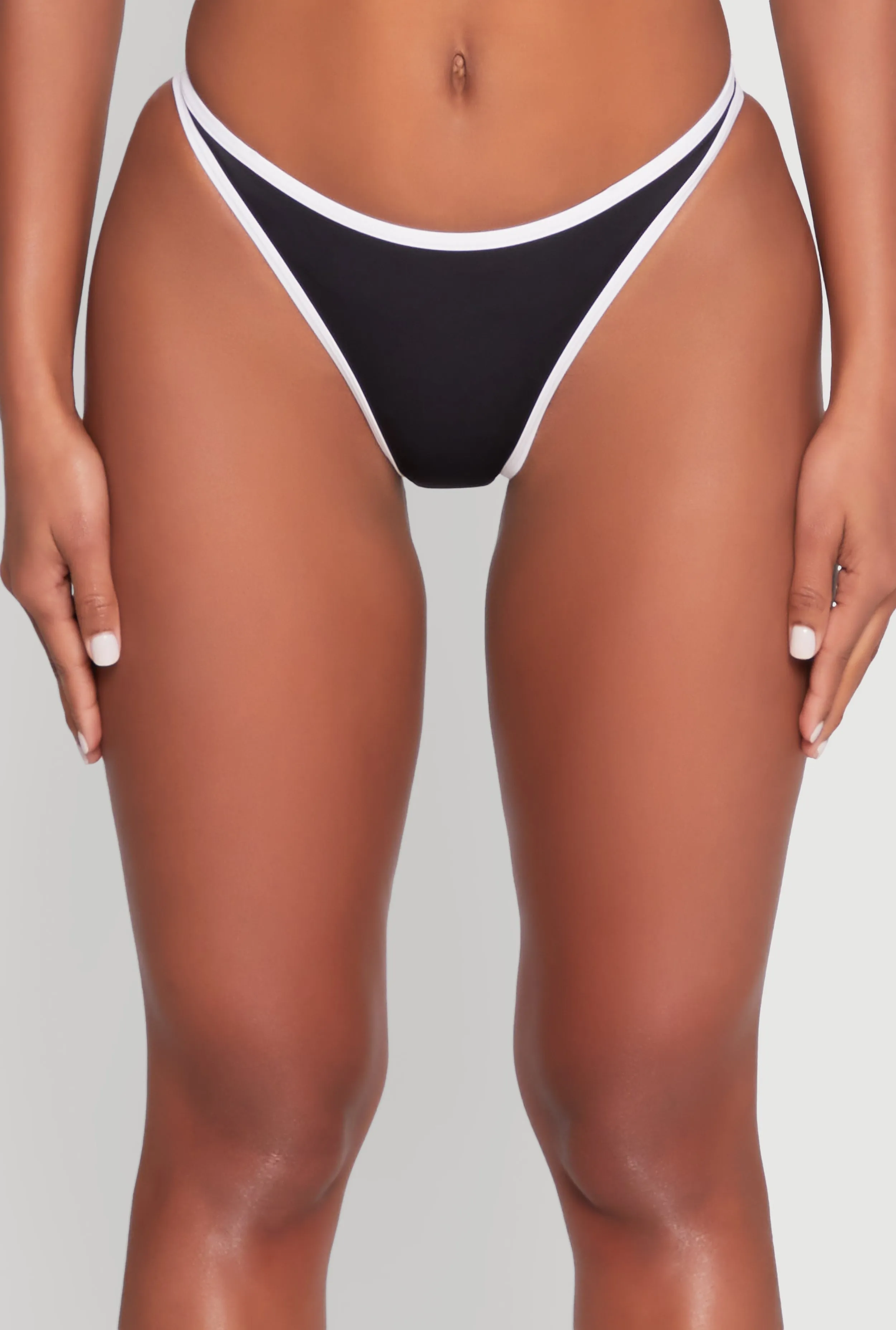 Contrast Trim Detail Swim Bikini Bottoms sold by Rainbow