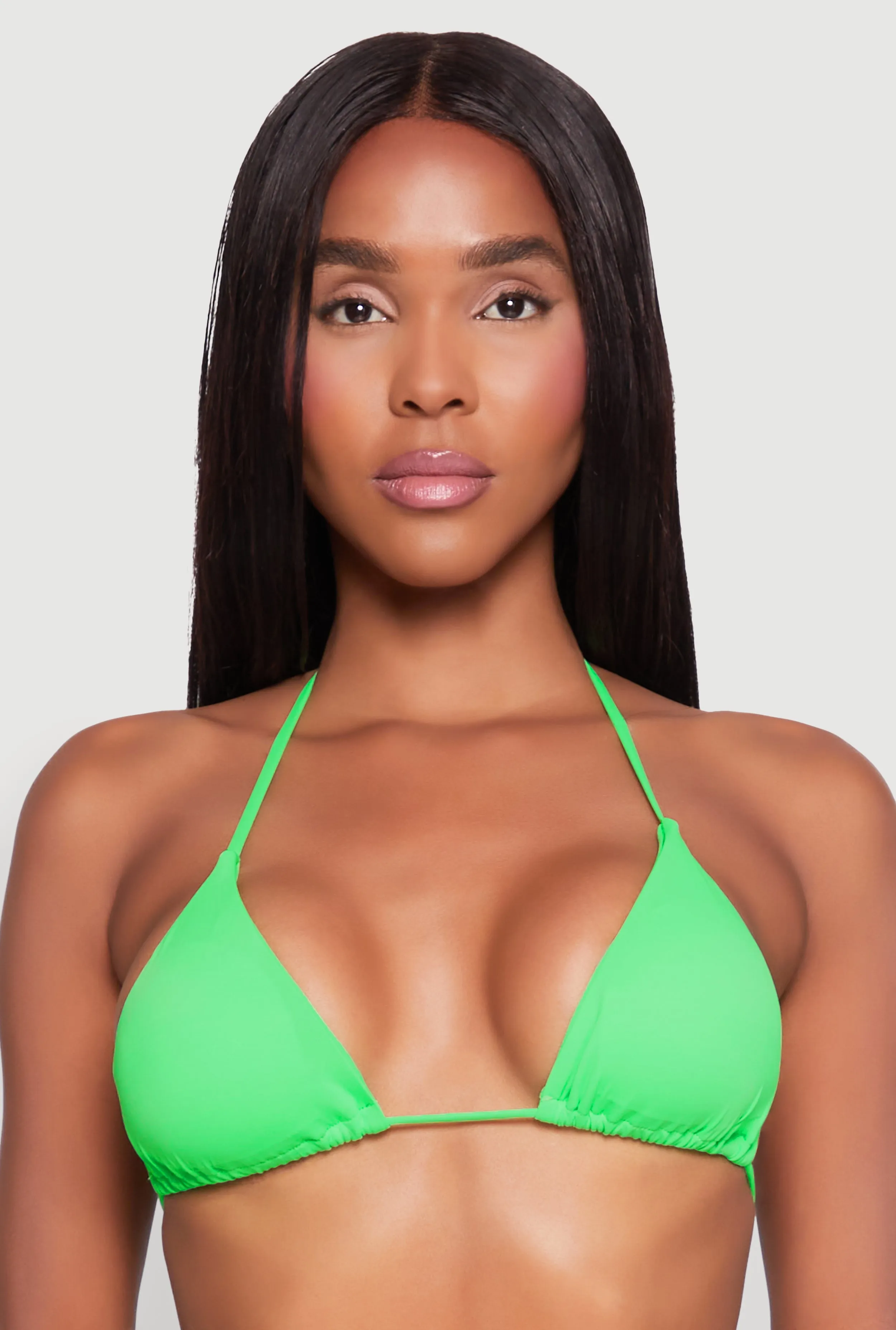 Solid Swim Triangle Bikini Top sold by Rainbow