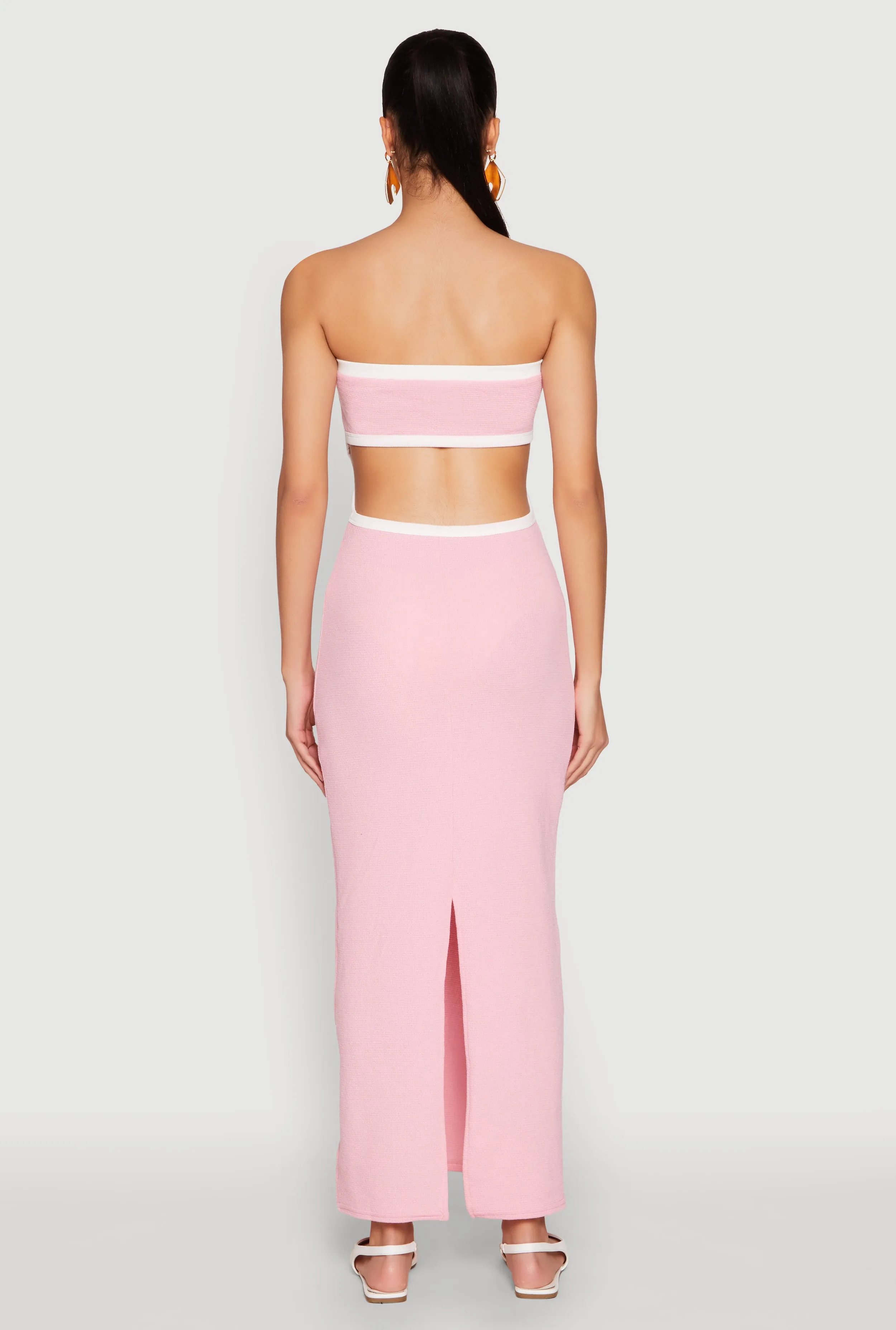 Contrast Trim Cut Out Back Tube Dress sold by Rainbow product image thumbnail 5