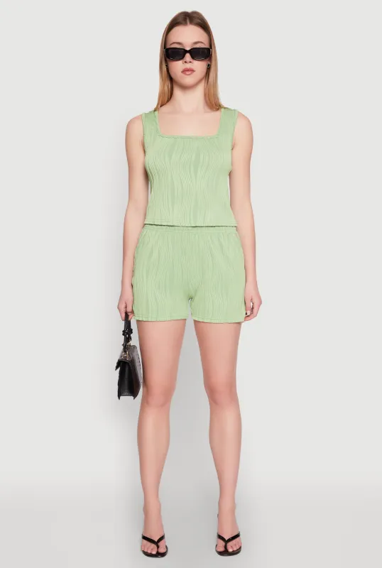 Plisse Knit High Waisted Shorts sold by Rainbow