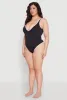 Plus Size Contrast Trim Detail One Piece Swimsuit sold by Rainbow