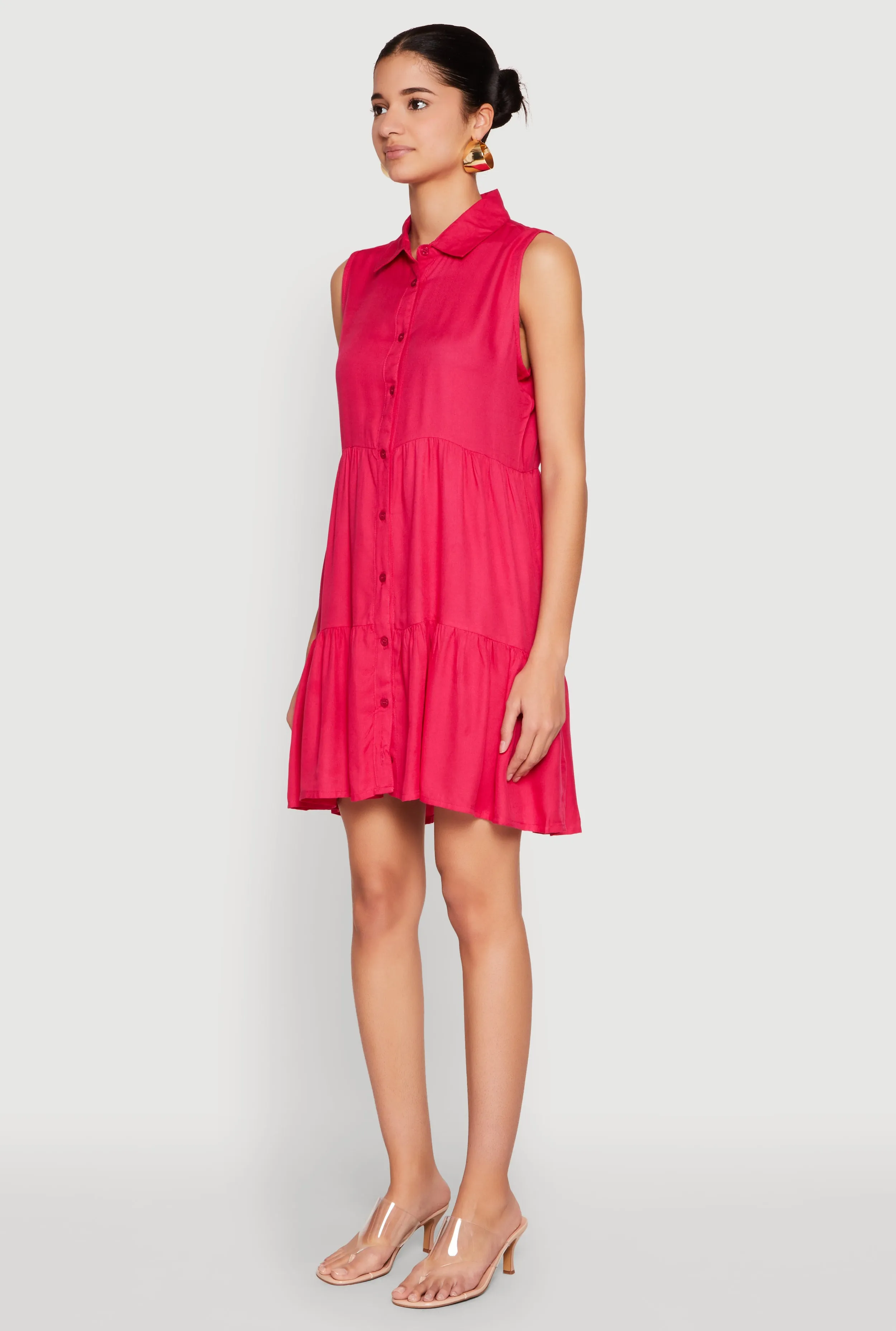 Sleeveless Button Front Tiered Dress sold by Rainbow product image thumbnail 3