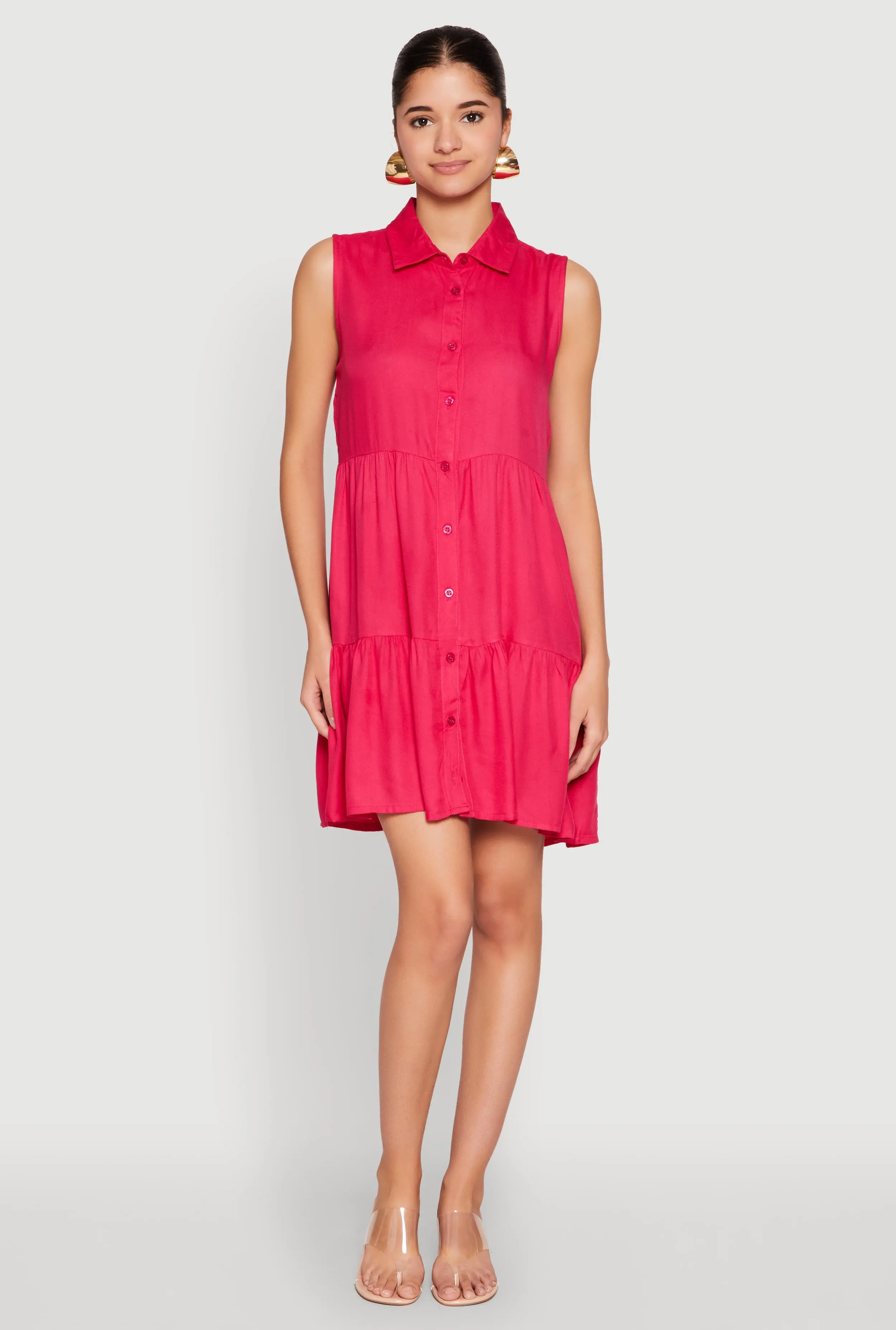 Sleeveless Button Front Tiered Dress sold by Rainbow product image thumbnail 2