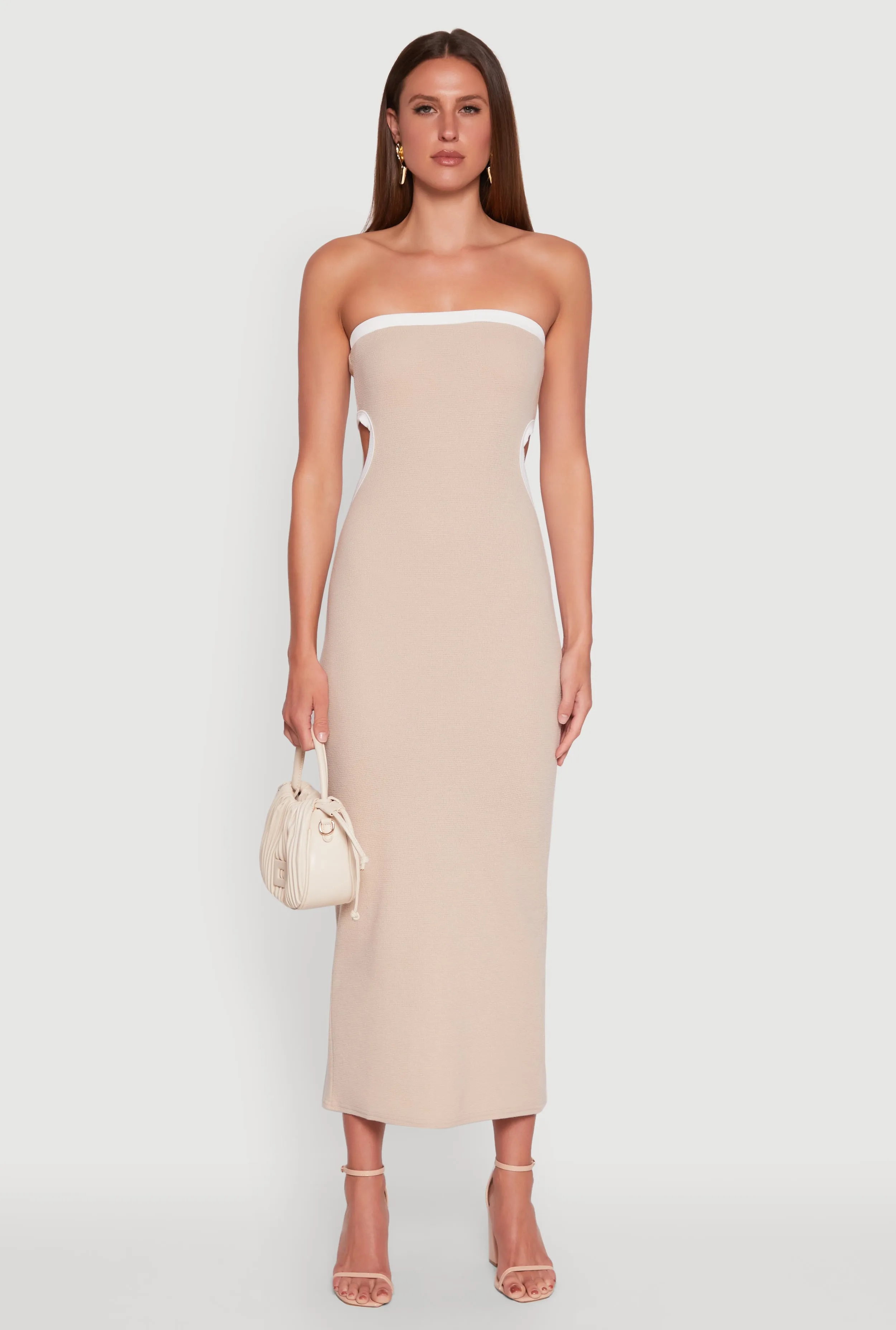 Contrast Trim Cut Out Back Tube Dress sold by Rainbow product image thumbnail 2