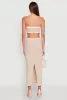 Contrast Trim Cut Out Back Tube Dress sold by Rainbow