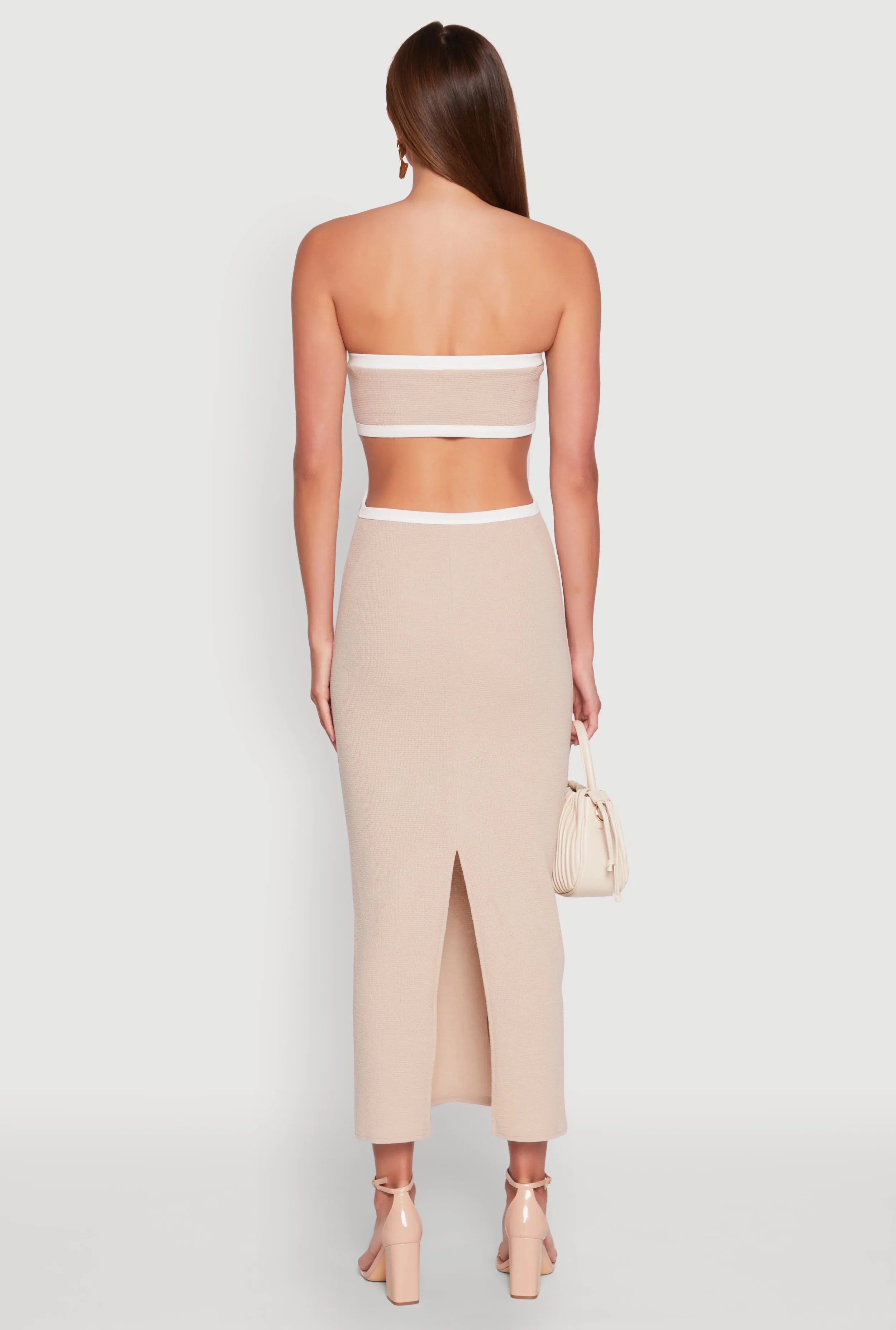 Contrast Trim Cut Out Back Tube Dress sold by Rainbow product image thumbnail 5