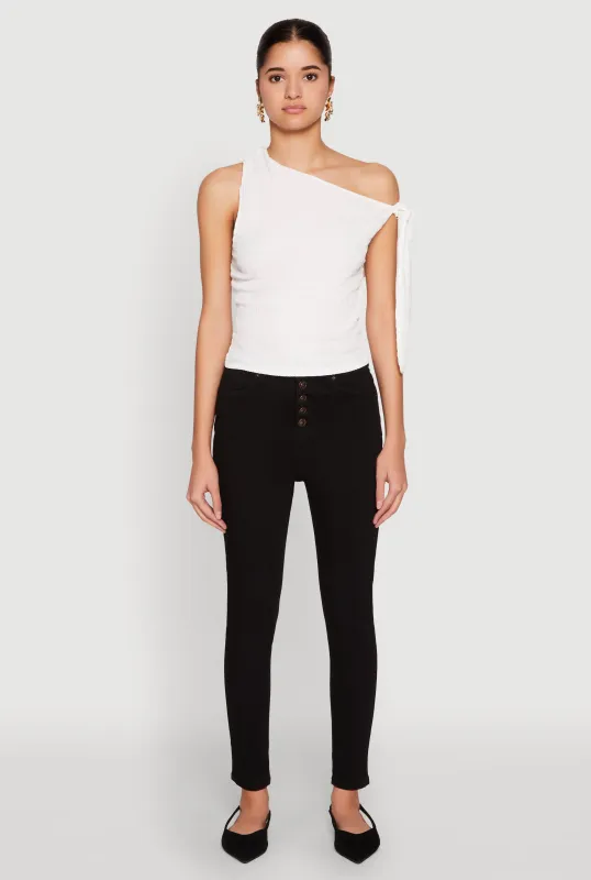 WAX Button Fly Skinny Jeans sold by Rainbow