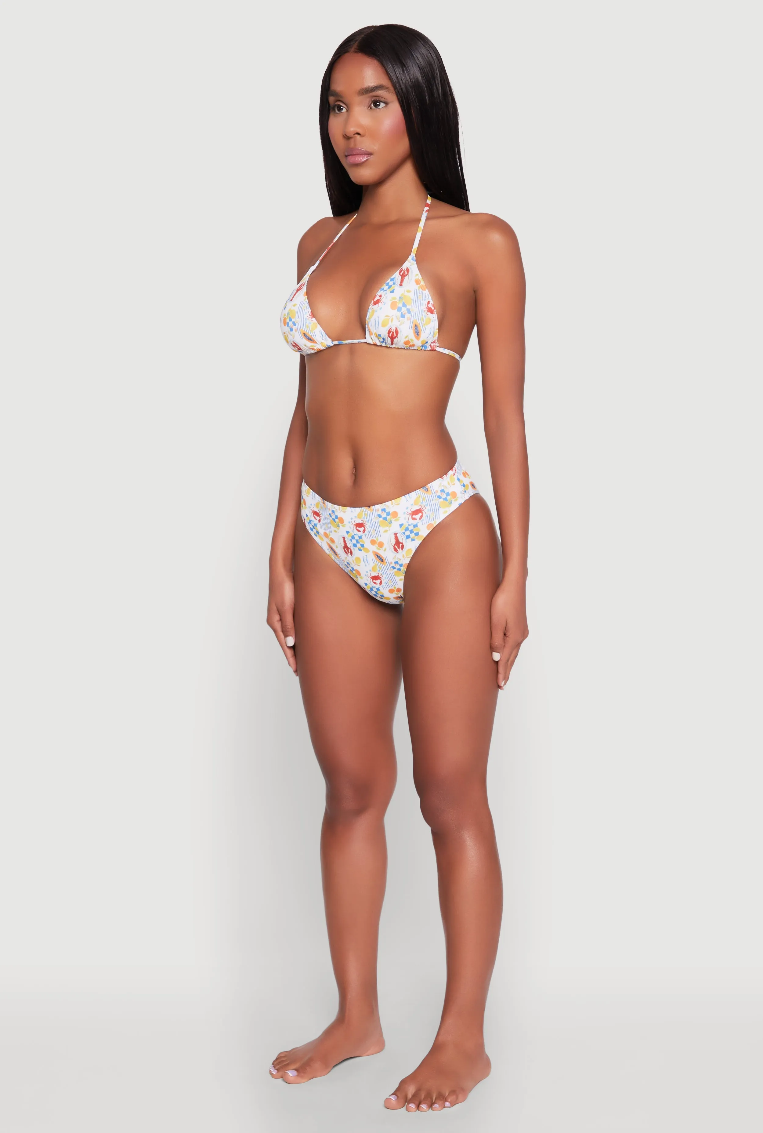 Tropical Crab Papaya Print Swim Bikini Top sold by Rainbow product image thumbnail 5