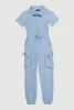 Girls Gauze Knit Utility Jumpsuit sold by Rainbow