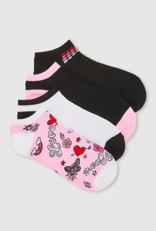 Printed Pattern Socks 4 Pack Size 9-11 sold by Rainbow