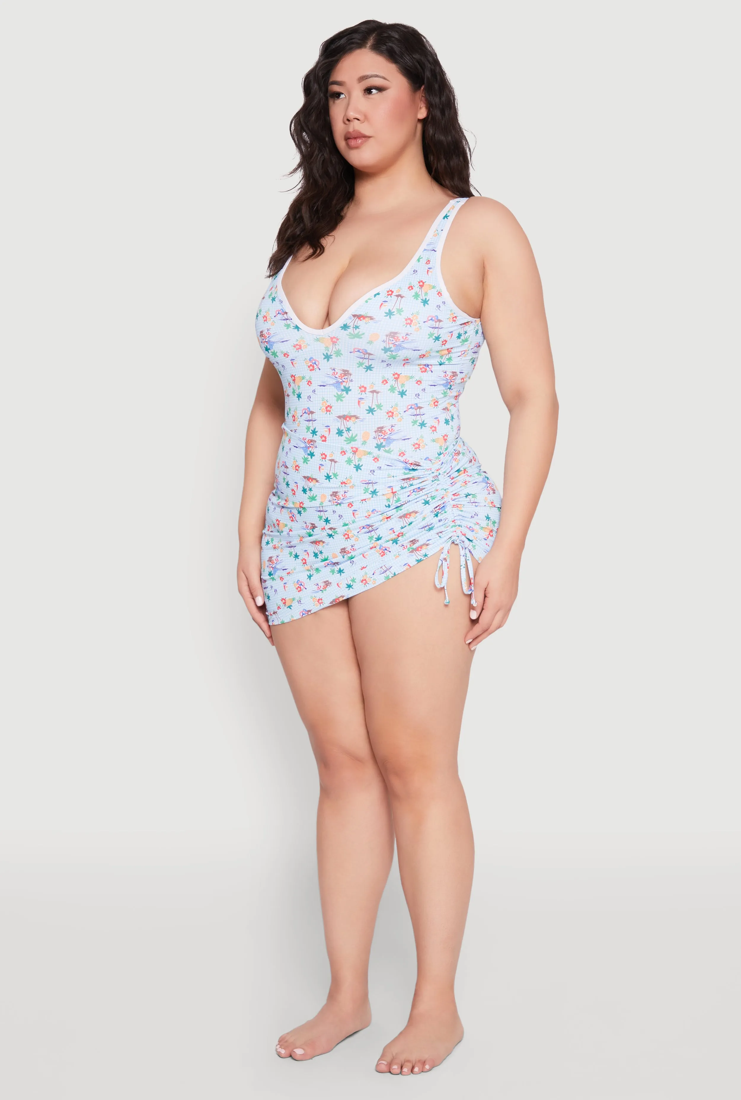 Tropical Checkered Pattern Sarong Cover Up sold by Rainbow product image thumbnail 3