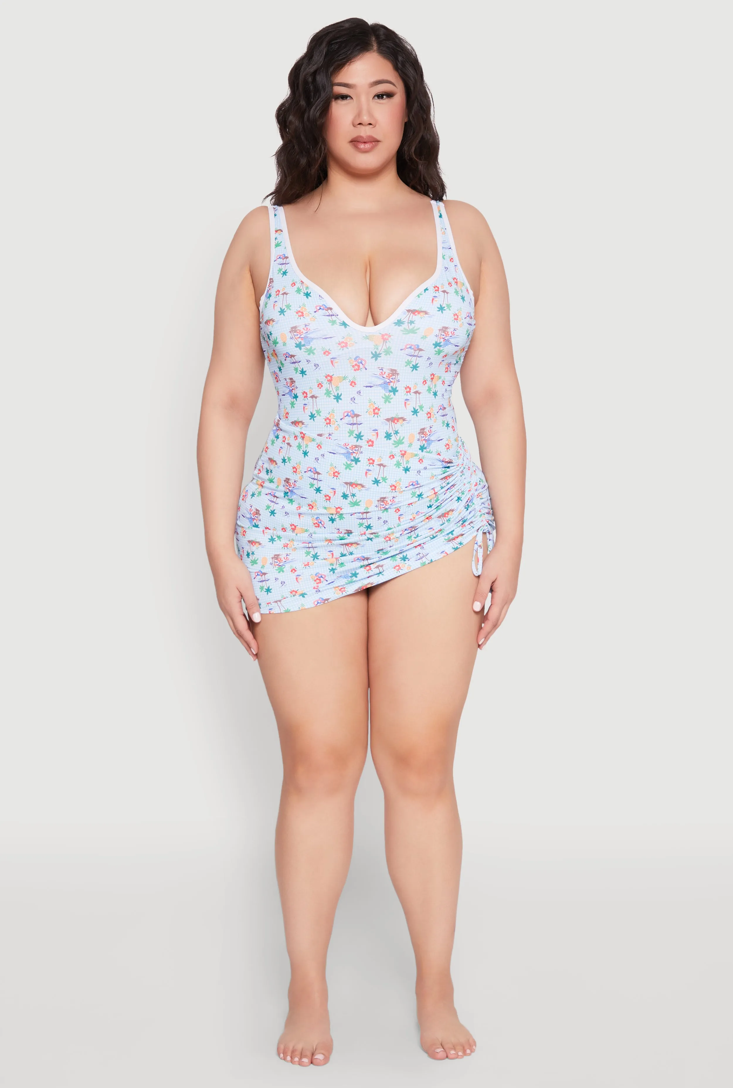 Tropical Checkered Pattern Sarong Cover Up sold by Rainbow product image thumbnail 2