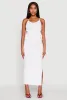 Ribbed Knit Drawstring Cut Out Side Cami Dress sold by Rainbow