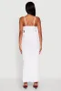 Ribbed Knit Drawstring Cut Out Side Cami Dress sold by Rainbow