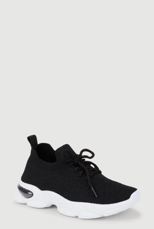 Girls Textured Knit Slip On Platform Sneakers sold by Rainbow