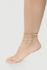 Cubic Zirconia Cross Chain Anklet Trio with Toe Ring sold by Rainbow