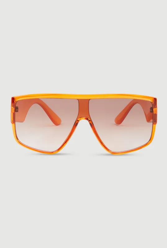 Ombre Lens Shield Sunglasses sold by Rainbow