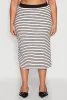 Plus Size Textured Knit Striped Midi Skirt sold by Rainbow