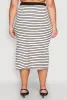 Plus Size Textured Knit Striped Midi Skirt sold by Rainbow