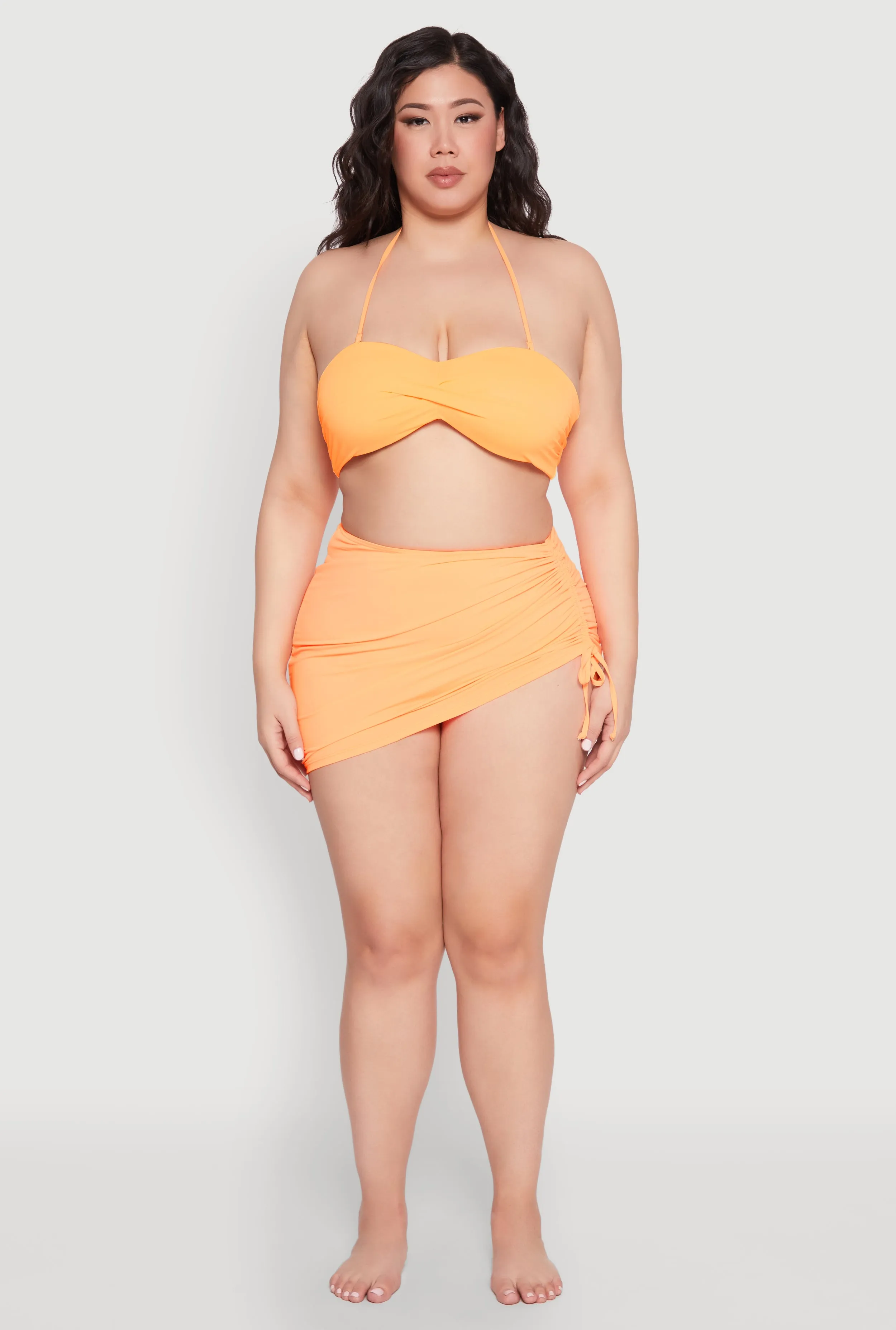 Plus Size Side Ruched Sarong Cover Up sold by Rainbow product image thumbnail 2