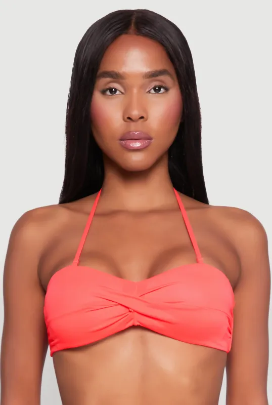 Twist Front Bandeau Bikini Top sold by Rainbow