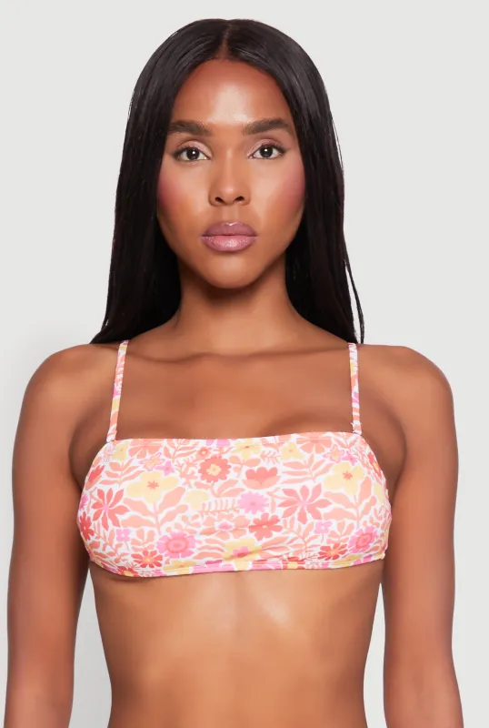 Daisy Print Bandeau Bikini Top sold by Rainbow