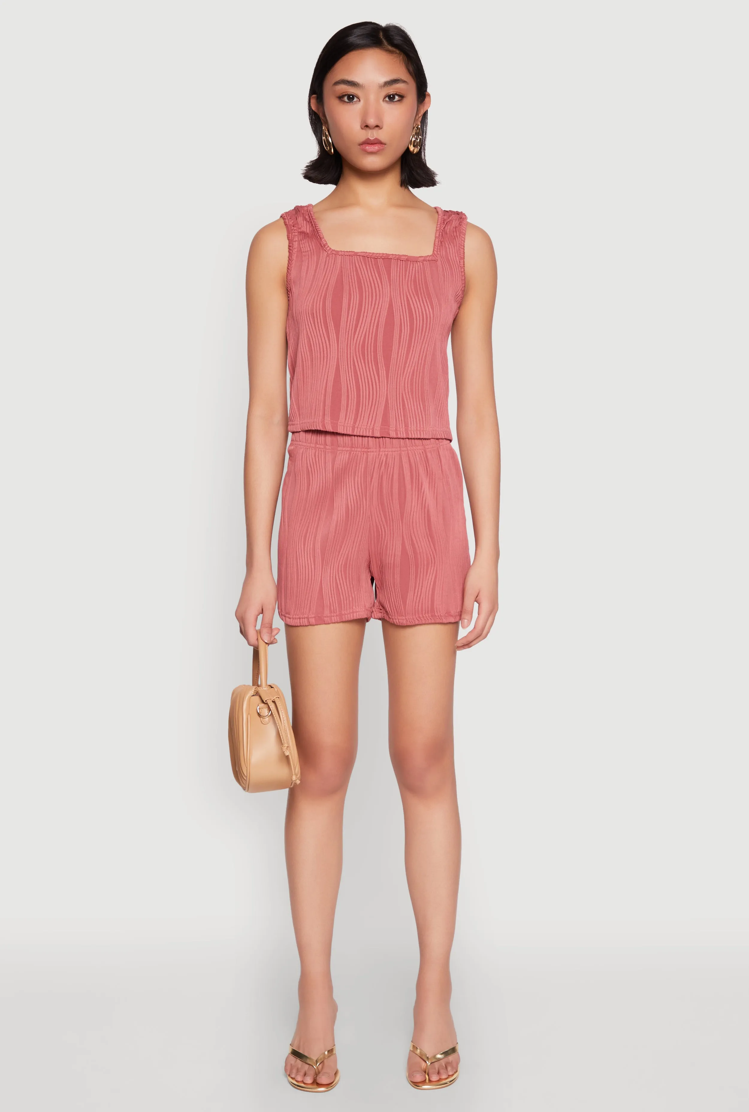 Plisse Knit High Waisted Shorts sold by Rainbow