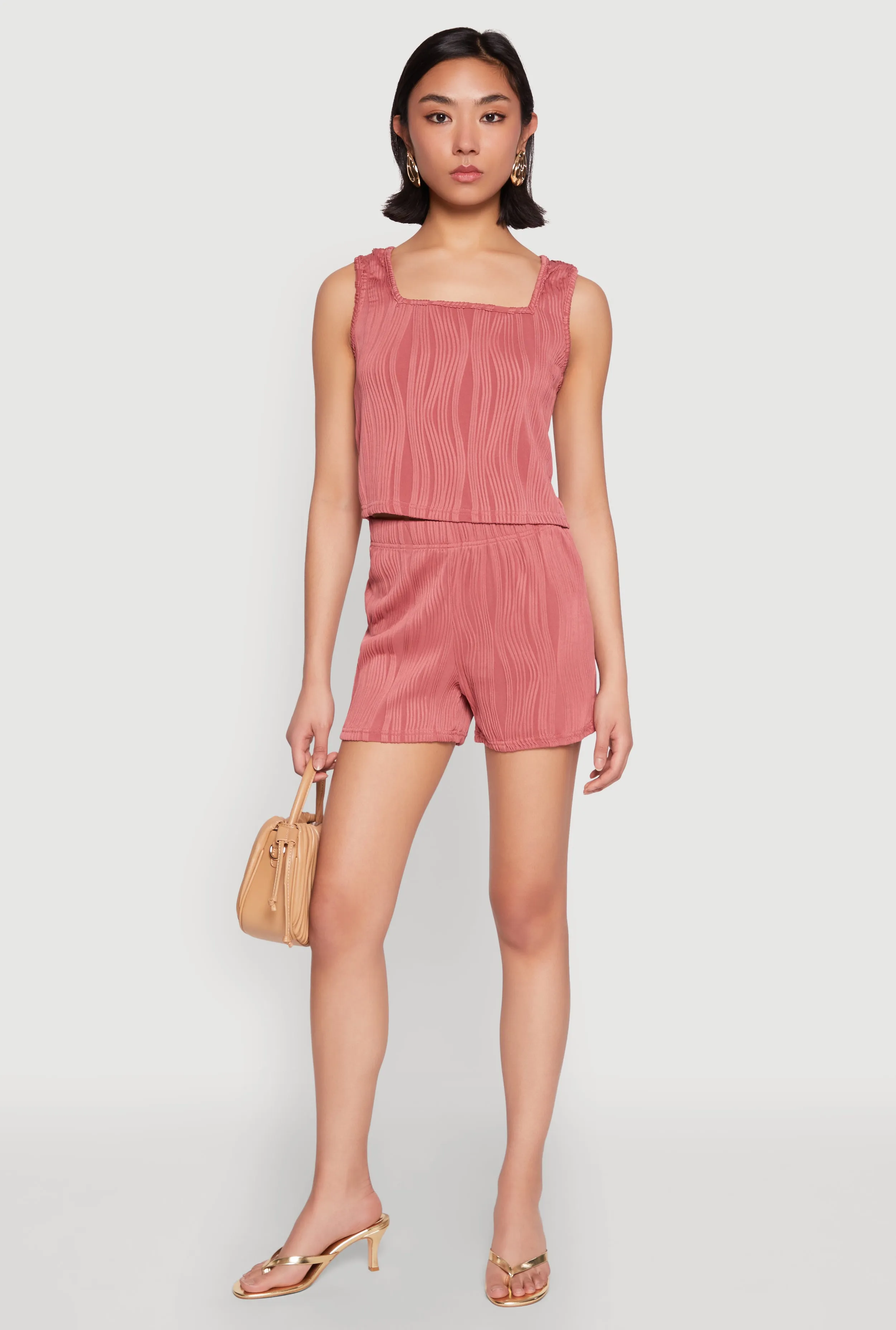 Plisse Knit High Waisted Shorts sold by Rainbow product image thumbnail 2