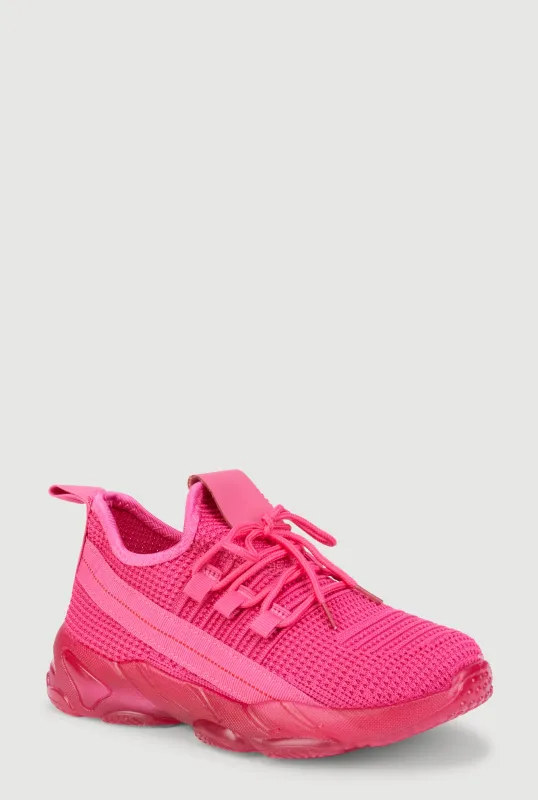 Girls Textured Knit Slip On Sneakers sold by Rainbow