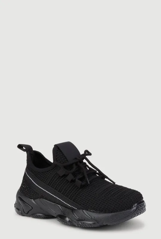 Girls Textured Knit Slip On Sneakers sold by Rainbow