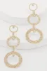 Rhinestone Triple Hoop Drop Earrings sold by Rainbow