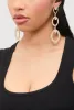 Rhinestone Triple Hoop Drop Earrings sold by Rainbow