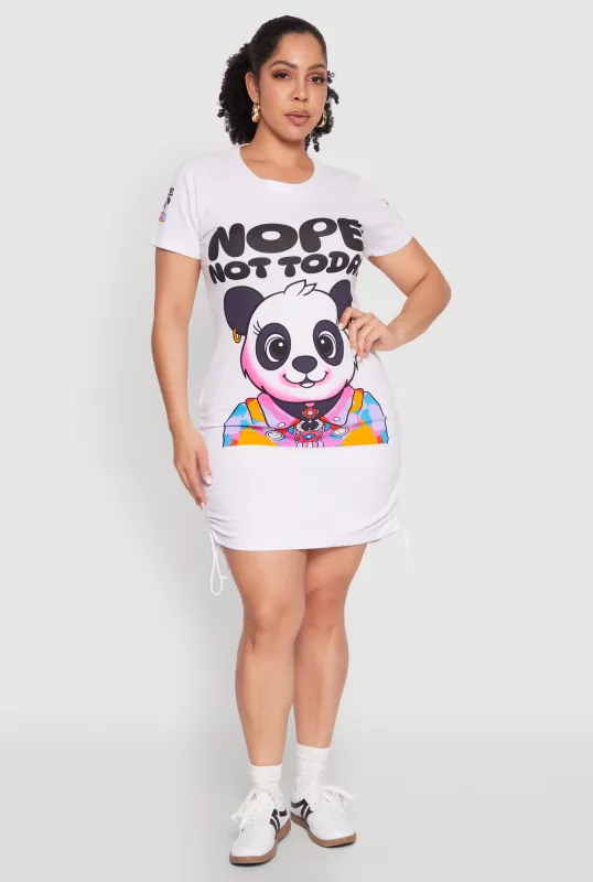 Plus Size Nope Not Today Graphic T Shirt Dress sold by Rainbow