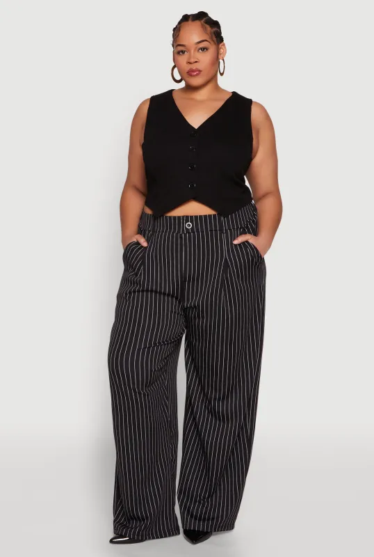 Plus Size Striped Wide Leg Pants sold by Rainbow