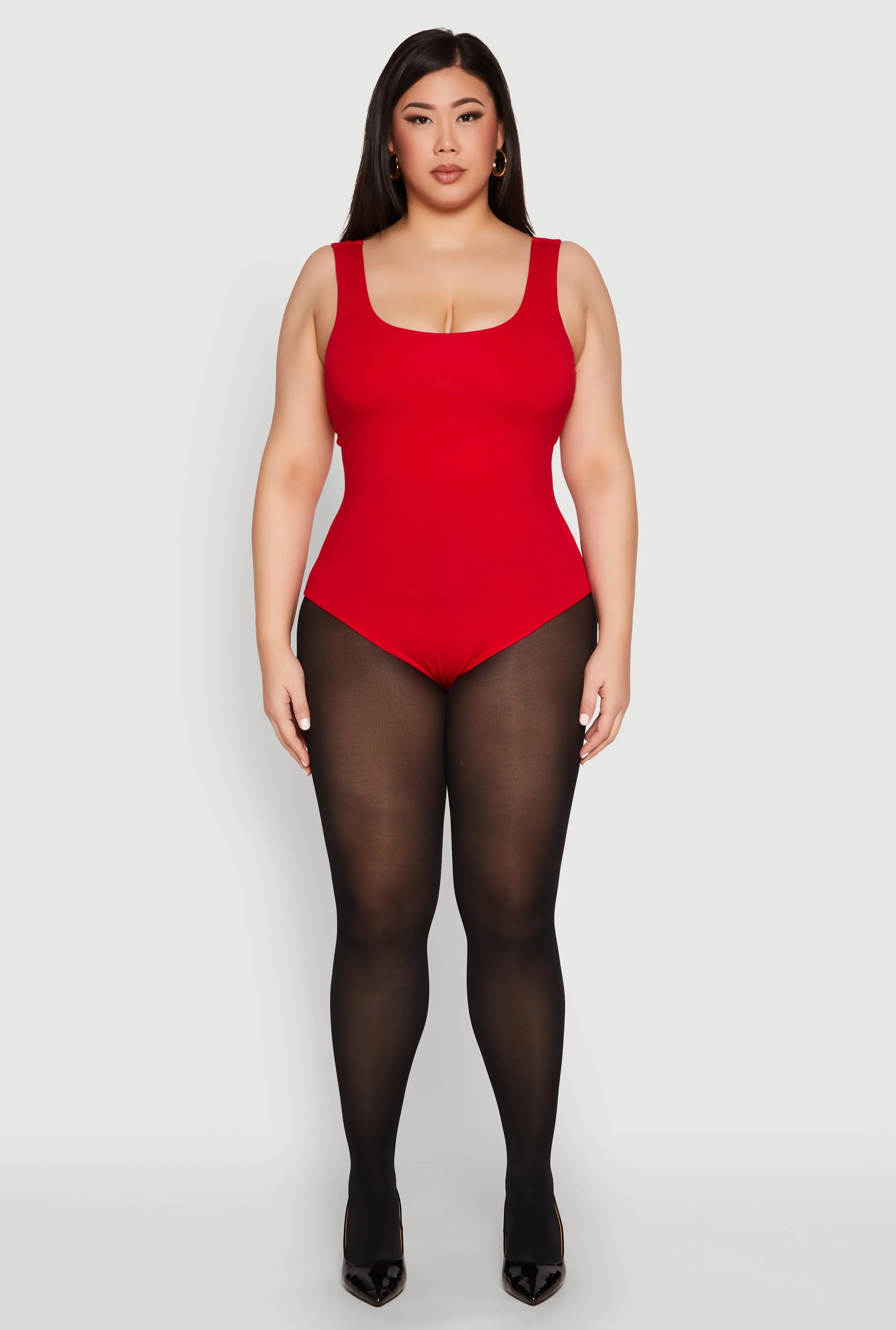 Plus Size Double Layered Scoop Neck Bodysuit sold by Rainbow product image thumbnail 3