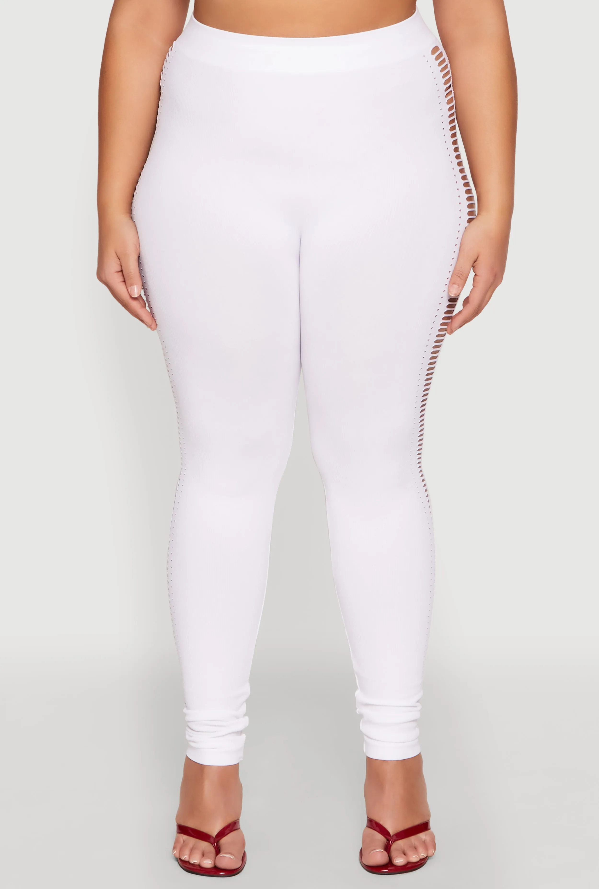 Plus Size Laser Cut Side Leggings sold by Rainbow product image thumbnail 3