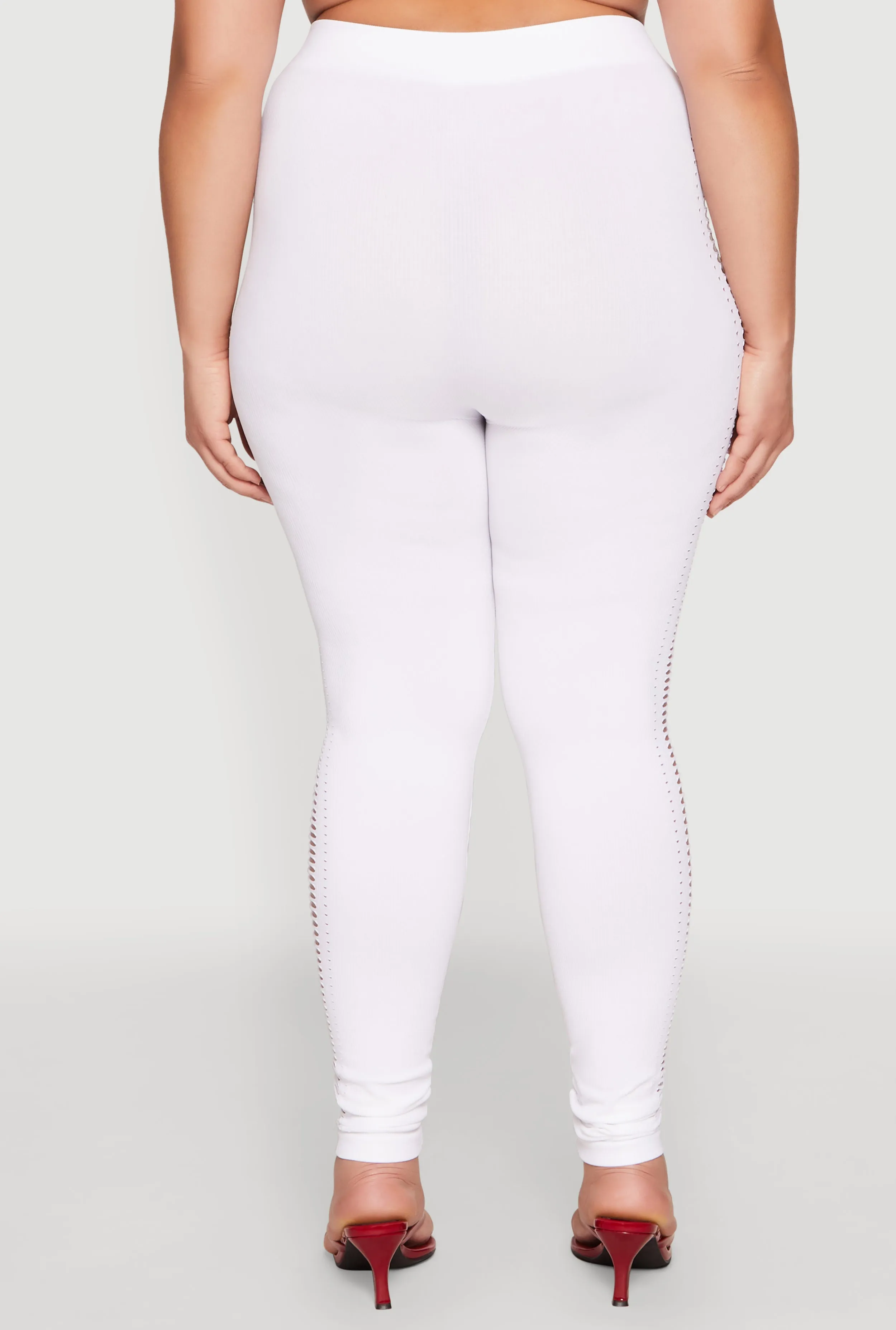 Plus Size Laser Cut Side Leggings sold by Rainbow product image thumbnail 5