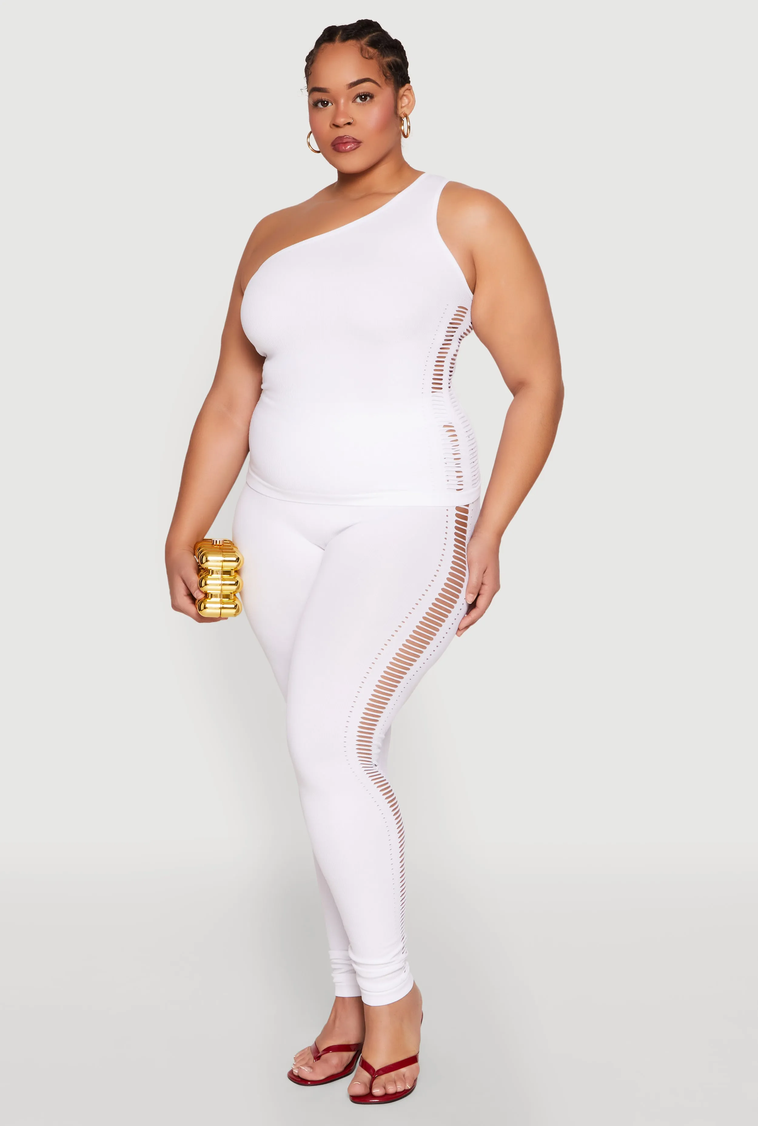 Plus Size Laser Cut Side Leggings sold by Rainbow product image thumbnail 2