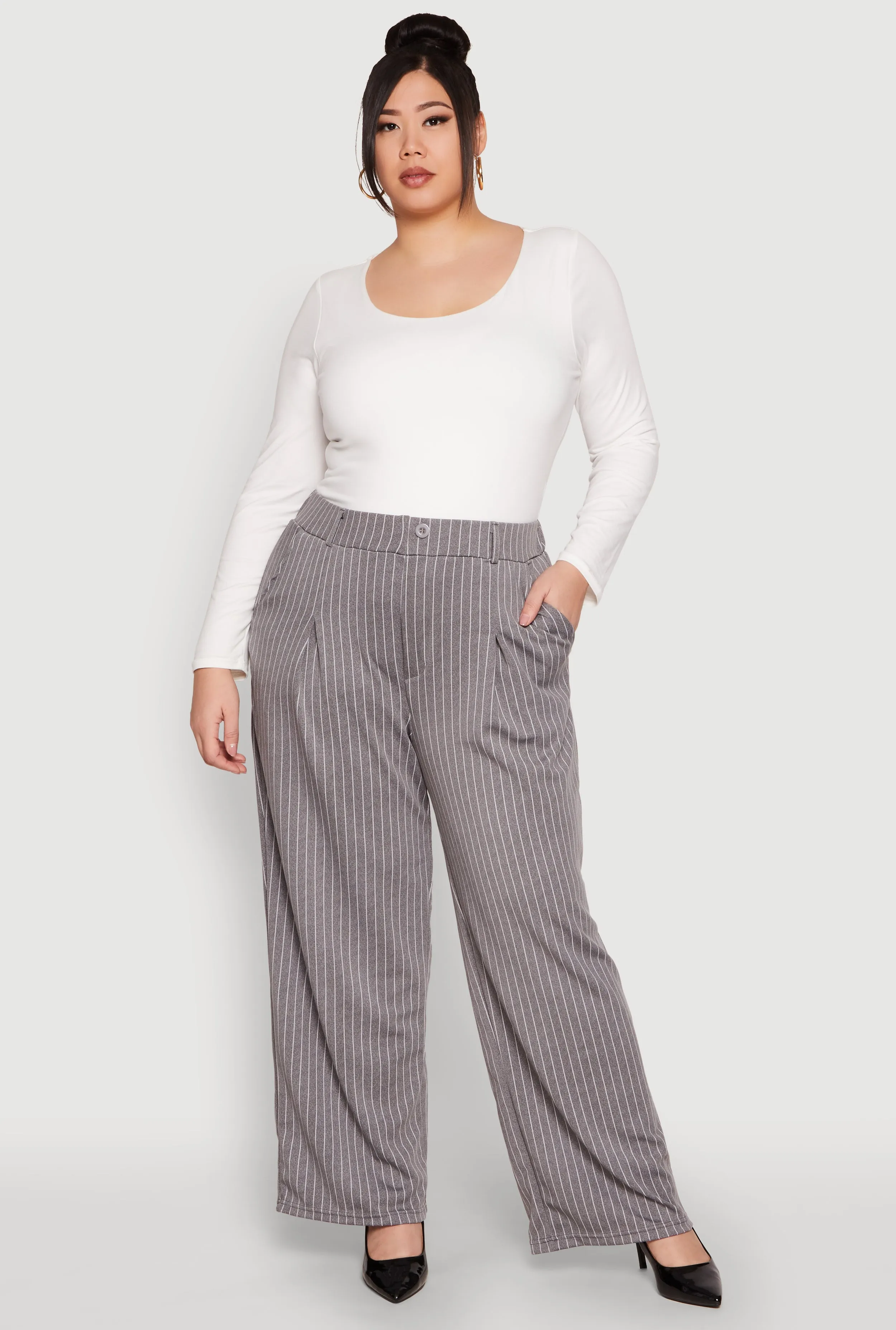 Plus Size Striped Wide Leg Pants sold by Rainbow product image thumbnail 2