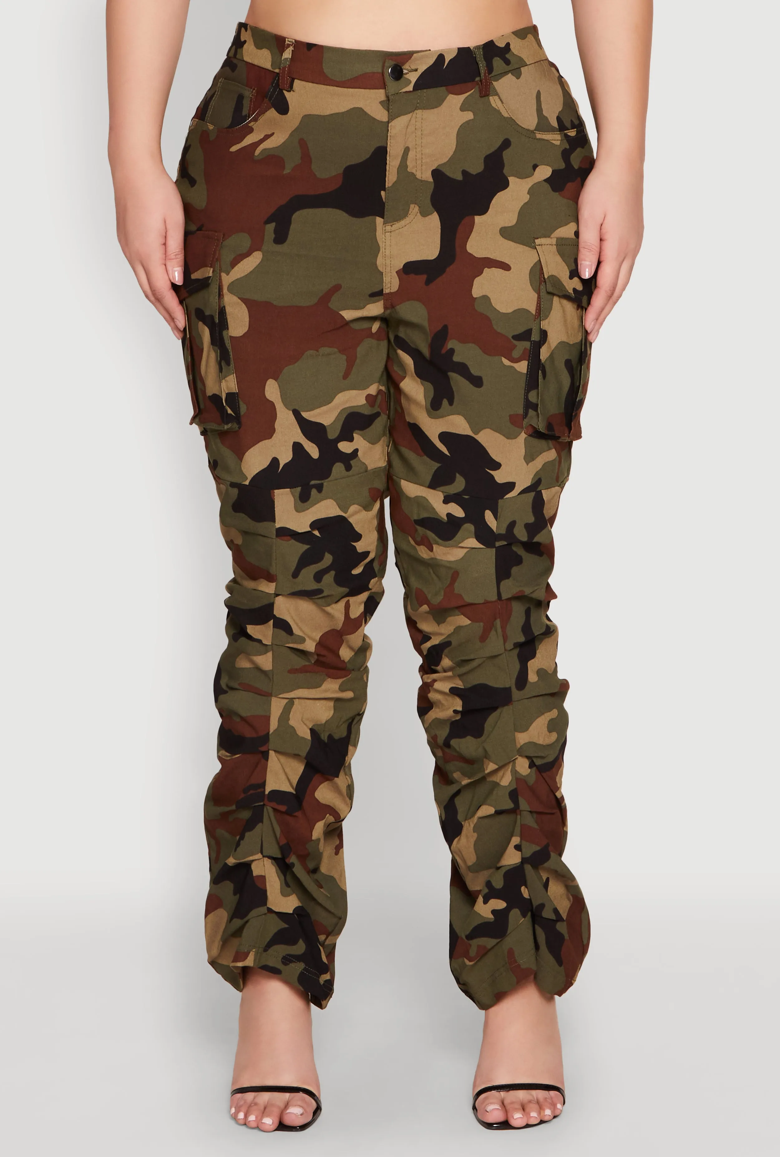 Plus Size Camouflage Stacked Cargo Pants sold by Rainbow product image thumbnail 3