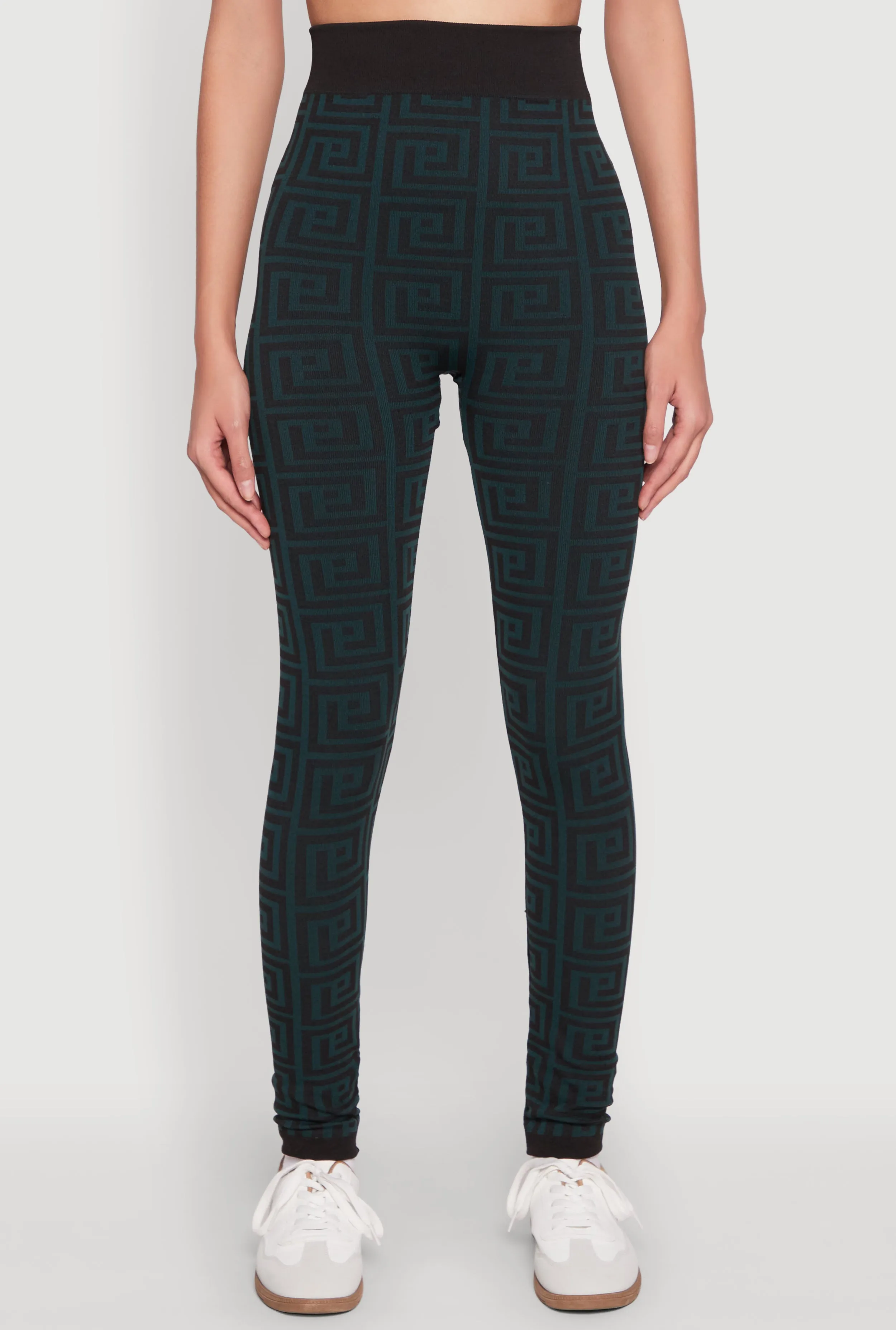 Greek Key Color Block Print Leggings sold by Rainbow product image thumbnail 3