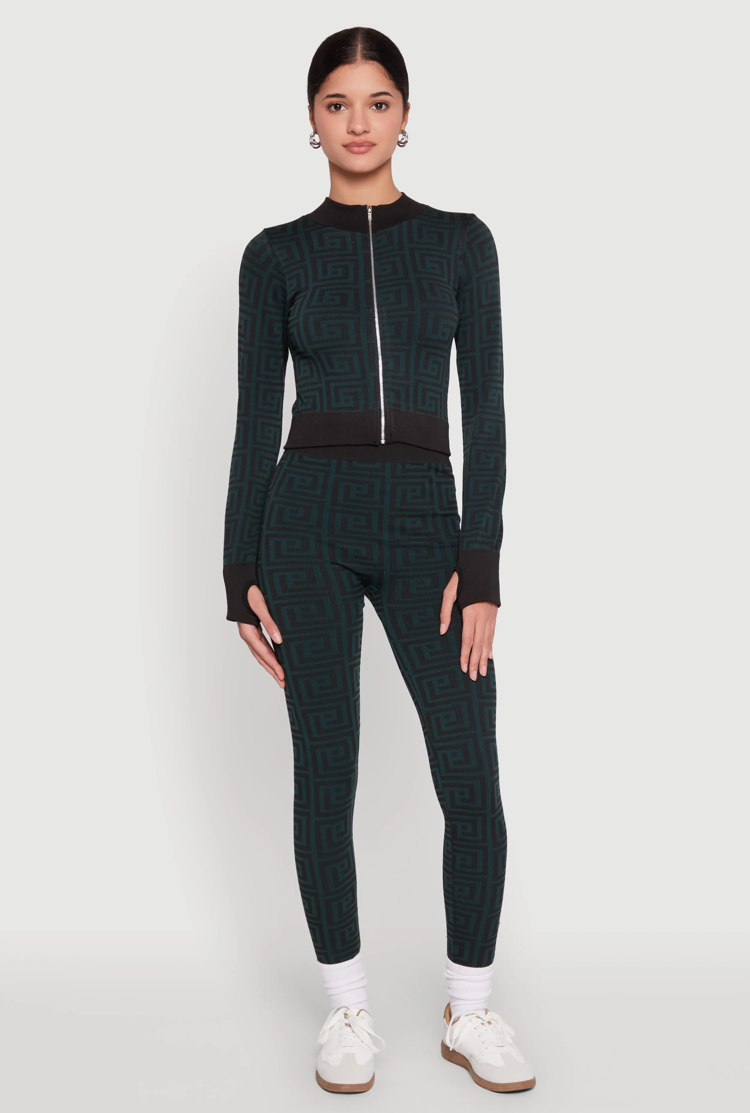 Greek Key Color Block Print Leggings sold by Rainbow product image thumbnail 2