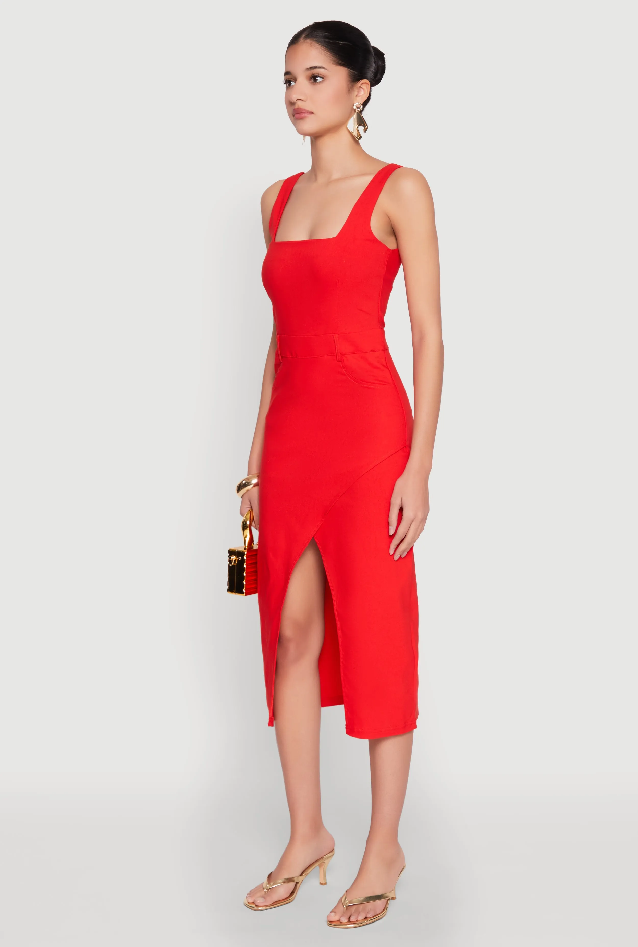 Slit Front Midi Tank Dress sold by Rainbow product image thumbnail 3