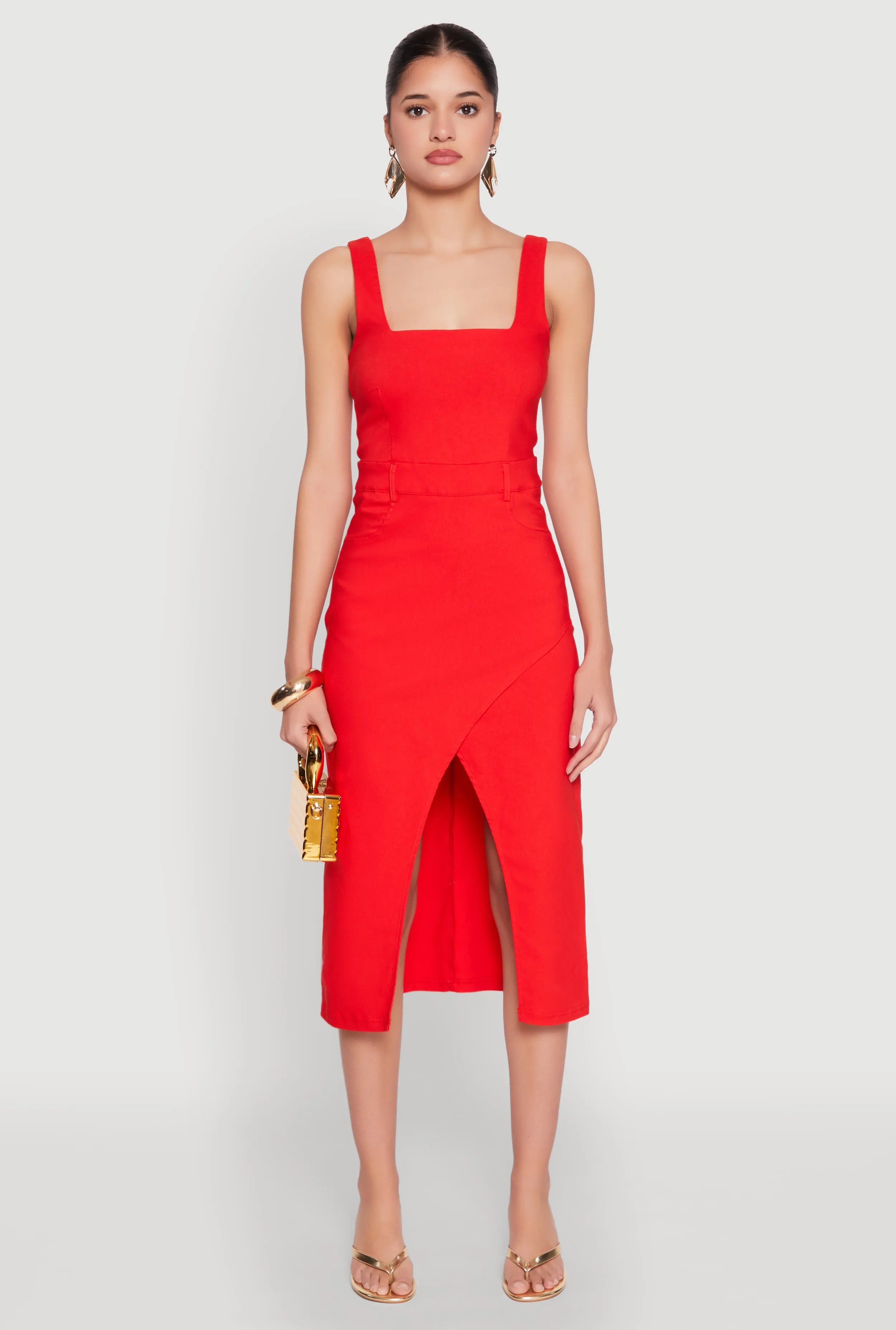 Slit Front Midi Tank Dress sold by Rainbow product image thumbnail 2