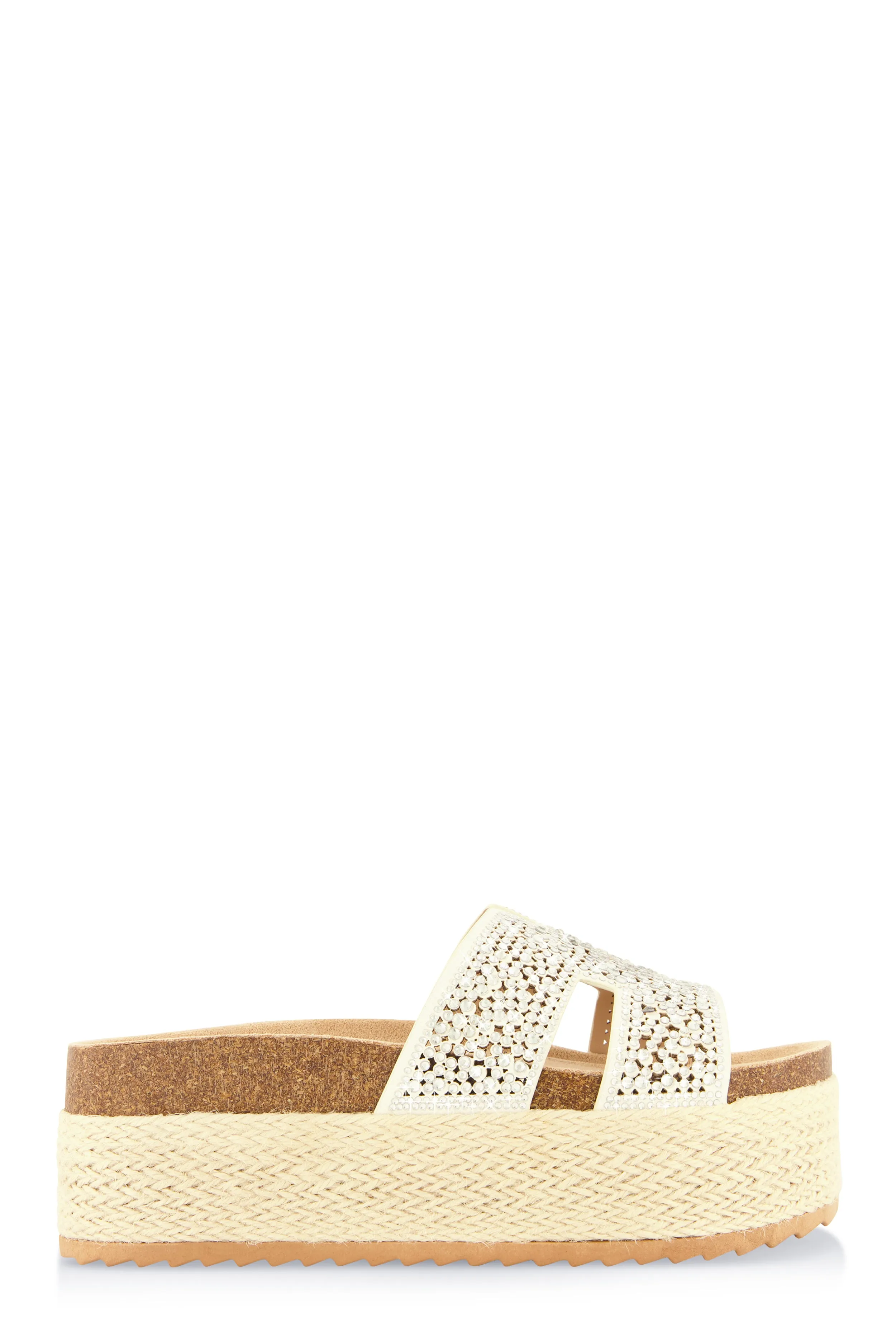 Embellished Band Espadrille Platform Slide Sandals sold by Rainbow product image thumbnail 2