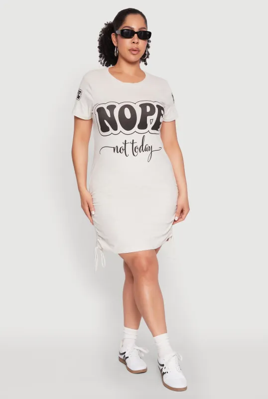 Plus Size Nope Graphic T Shirt Dress sold by Rainbow